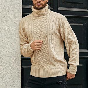 cream turtleneck men